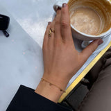 Hammered Drop Bracelet 18K Gold Plated