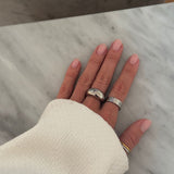 Hammered Band Ring, 925 Silver, 6 mm