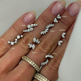 Wing Crystal Stud Earrings, 925 Silver