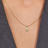 Melted Square Necklace, 18K Gold Plated, Mini