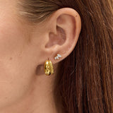 Trinity Crystal Stud Earrings 18K Gold Plated