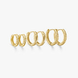 Scoria Hoop Earring Trio 18K Gold Plated · 10 / 12 / 14 mm