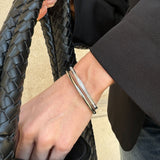 Oval Dome Bangle, 925 Silver