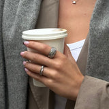 Twist Dome Crystal Ring, 925 Silver