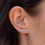 Glow Crystal Stud Earrings, 925 Silver