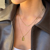 Melted Square Necklace 18K Gold Plated