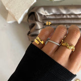 Scoria Wave Ring — Small 18K Gold Plated