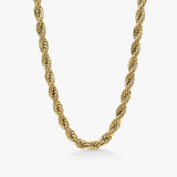 Rope Choker Necklace, 18K Gold Plated, 8 mm