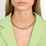 Rope Choker Necklace, 18K Gold Plated, 8 mm