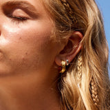 Classic Dome Hoop Earrings, 925 Silver Plated, 10 mm