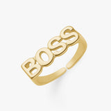 BOSS Signet Ring 18K Gold Plated