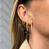 Classic Crystal Creole Hoops 18K Gold Plated 20 mm