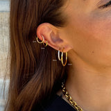 Classic Crystal Creole Hoops 18K Gold Plated 25 mm