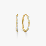 Oval Classic Crystal Hoops, 18K Gold Plated - Small