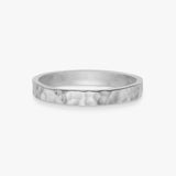 Hammered Band Ring 925 Silver 2 mm