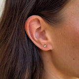 Heart Crystal Stud Earrings 18K Gold Plated