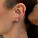 Classic Crystal Helix Hoops, 925 Silver, 8 mm