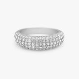 Classic Dome Pavé Crystal Ring, 925 Silver