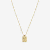 Melted Square Necklace, 18K Gold Plated, Mini