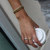 Panzer Facet Bracelet, 18K Gold Plated, 10 mm