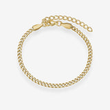 Faceted Curb Chain Bracelet 18K Gold Plated · 3 mm
