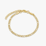 Figaro Bracelet 18K Gold Plated 3 mm