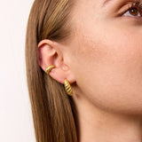 Classic Twist Dome Hoop Earrings 18K Gold Plated