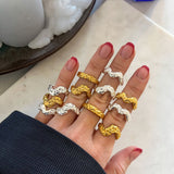 Scoria Wave Ring — Small 18K Gold Plated