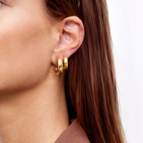 Classic Dome Hoop Earrings 18K Gold Plated · 20 mm