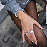 Scoria Wave Ring 925 Silver Small