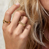 BOSS Signet Ring 18K Gold Plated