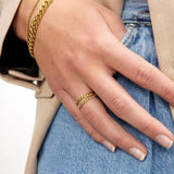 Panzer Faceted Ring 18K Gold Plated 3 mm