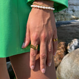 Hammered Wave Ring 18K Gold Plated 4 mm