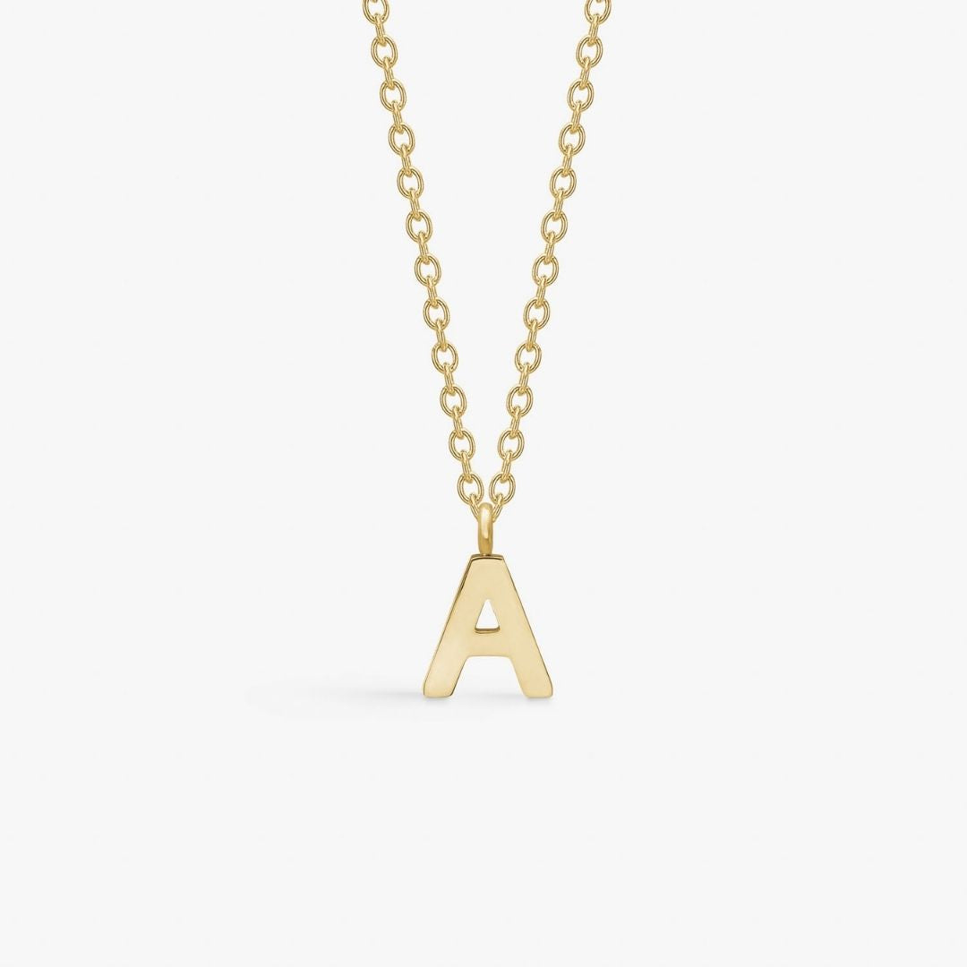 Classic Letter Necklace 18K Gold Plated