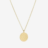 Hammered Round Necklace, 18K Gold Plated, Large