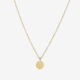 Hammered Necklace 18K Gold Plated Round Mini