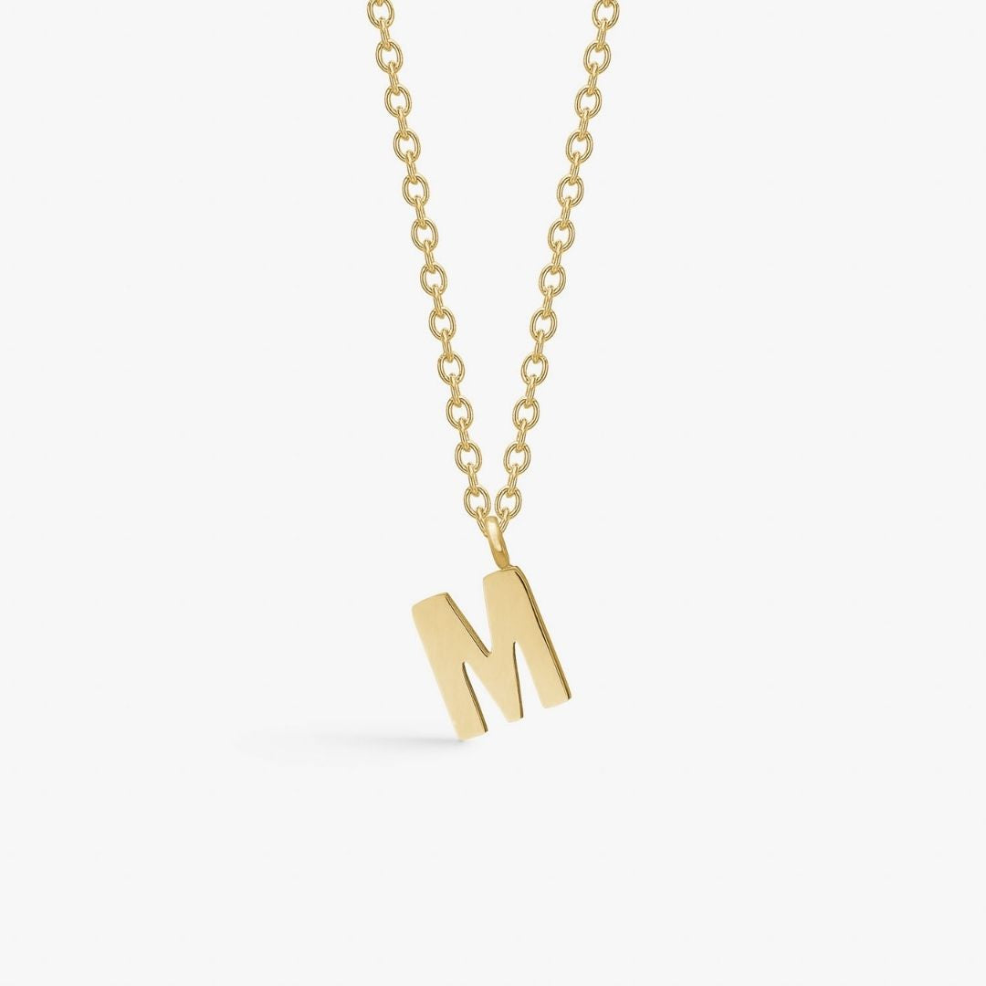 Classic Letter Necklace 18K Gold Plated
