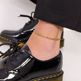Anchor Facet Anklet, 18K Gold Plated, 3 mm