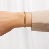 Faceted Armor Bracelet in 18K Gold Plating, 5 mm