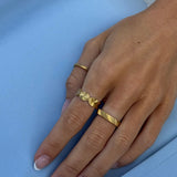 Sun Kiss Band Ring, 18K Gold Plated, 4 mm