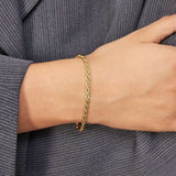Rope Chain Bracelet 18K Gold Plated · 3 mm