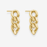 Panzer Facet Hoop Earrings, 18K Gold Plated, 7 mm