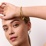 Oval Dome Bangle 18K Gold Plated