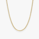 Faceted Curb Chain Necklace 18K Gold Plated · 3 mm