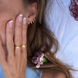 Sun Kiss Band Ring, 18K Gold Plated, 4 mm