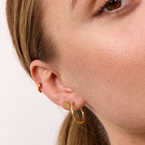 Hammered Rhombus Stud Earrings, 18K Gold Plated