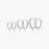 Scoria Hoop Earring Trio 925 Silver · 10 / 12 / 14 mm