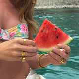 Hammered Wave Ring 18K Gold Plated 2 mm