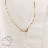 Floating Row Crystal Necklace 18K Gold Plated