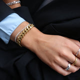 Panzer Facet Bracelet, 18K Gold Plated, 10 mm